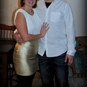 White/Gold Short Dress